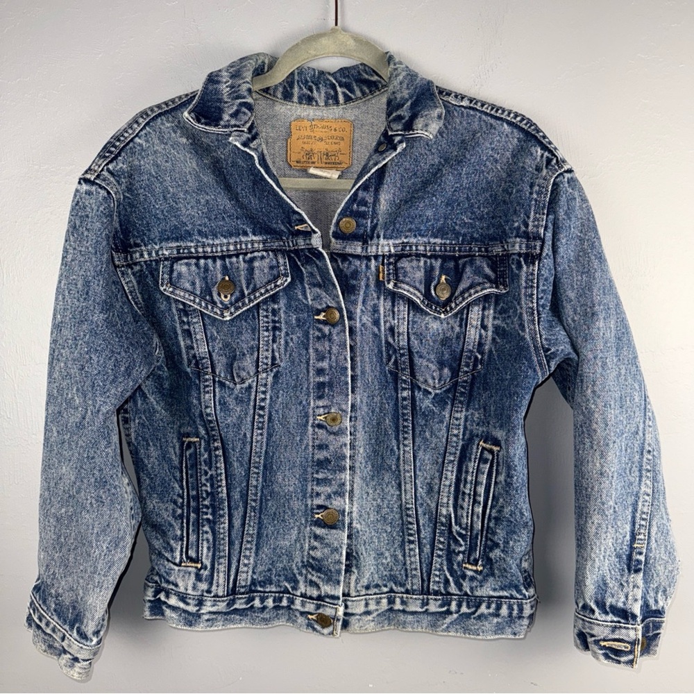 Levi’s Acid Wash Women’s Large Vintage Trucker Jacket Made In USA *READ